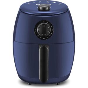 imageElite Gourmet EAF0201 Personal Compact Space Saving Electric Hot Air Fryer OilLess Healthy Cooker Timer ampamp Temperature Controls 1000W 21 Quart BlackBlue Gray