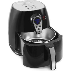 imageElite Gourmet EAF2500D Dual Basket 35Qt Electric Digital Hot Air Fryer 1400Watts OilLess Healthy Cooker TempTimer Settings Includes 26 Full Color Recipes Black32 Quart