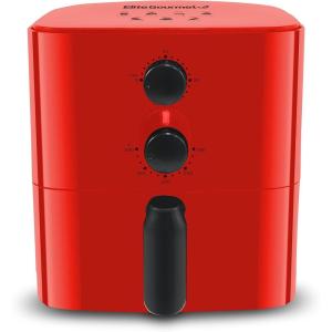imageElite Gourmet EAF3218R Personal 11 Quart Compact Space Saving Electric Hot Air Fryer OilLess Healthy Cooker Timer ampamp Temperature Controls RedRed