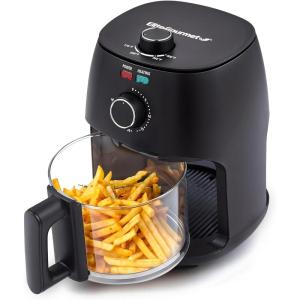 imageElite Gourmet EAF5317D Digital 53Qt Hot Air Fryer 7 Menu Functions 1350W OilLess Healthy Cooker Timer ampamp Temperature Controls PFOAPTFE Free Black24 Quart