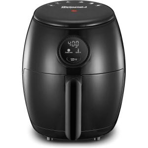 imageElite Gourmet EAF5317D Digital 53Qt Hot Air Fryer 7 Menu Functions 1350W OilLess Healthy Cooker Timer ampamp Temperature Controls PFOAPTFE Free Black21 Quart