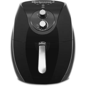 imageElite Gourmet EAF9100 MaxiMatic Electric 25L Air Fryer Oven 1640 Watts OilLess Convection Oven 12quot Pizza Extra Large Capacity Grill Bake Roast Air Fryer Black65 Qt