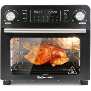imageElite Gourmet EAF9310 Digital Programmable Fryer Oven OilLess Convection Oven Extra Large 245 Quart Capacity fits 12quot pizza Grill Bake Roast Air Fry 1700Watts Black245 Qt