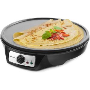imageElite Gourmet ECP126 Electric Crepe Maker Pancake Hot Cakes and Nonstick Griddle with Spreader Spatula and Recipes 12quot Black12