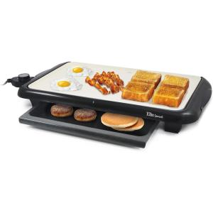 imageElite Gourmet ECP126 Electric Crepe Maker Pancake Hot Cakes and Nonstick Griddle with Spreader Spatula and Recipes 12quot Black18 x 105
