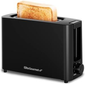 imageElite Gourmet ECT118B Cool Touch Single Slice Toaster 6 Toasting Levels ampamp Wide Slot for Bagels Waffles Specialty Breads Pastry Snacks Black1 Slice
