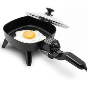 imageElite Gourmet EFS400 Personal Stir Fry Griddle Pan Rapid Heat Up 600 Watts Nonstick Electric Skillet with Tempered Glass Lid Black675 x 675 Pack of 6