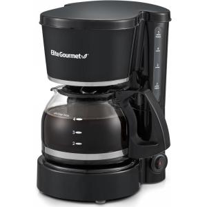 imageElite Gourmet EHC111A Personal SingleServe Compact Coffee Maker Brewer Includes 14Oz Stainless Steel Interior Thermal Travel Mug Compatible with Coffee Grounds Reusable Filter BlackBlack