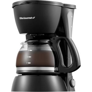 imageElite Gourmet EHC5055 Automatic Brew ampamp Drip Coffee Maker with Pause N Serve Reusable Filter OnOff Switch Water Level Indicator BlackBlack