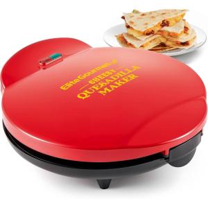 imageElite Gourmet EQD413 Electric NonStick 8quot Quesadilla Maker EasySlice 6Wedge Grilled Cheese Corn Flour Tortilla Snacks Red1065
