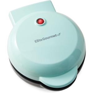 imageElite Gourmet EWM013B Electric Nonstick Mini Waffle Maker with 5inch cooking surface Belgian Waffles Compact Design Hash Browns Keto Snacks Sandwich Eggs Easy to Clean BlackMint