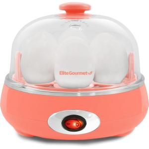 imageElite Gourmet Easy Electric 7 Egg Capacity Cooker Poacher Omelet Maker Scrambled Soft Medium Hard Boiled with Auto ShutOff and Buzzer BPA Free Charcoal GreyCoral