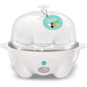 imageElite Gourmet Easy Electric 7 Egg Capacity Cooker Poacher Omelet Maker Scrambled Soft Medium Hard Boiled with Auto ShutOff and Buzzer BPA FreeWhite