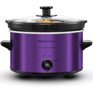 imageElite Gourmet MST275XP Electric Oval Slow Cooker 2Qt Capacity PurplePurple