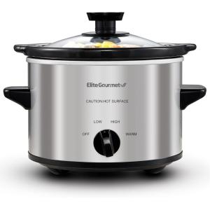 imageElite Gourmet MST275XP Electric Oval Slow Cooker 2Qt Capacity PurpleStainless Steel