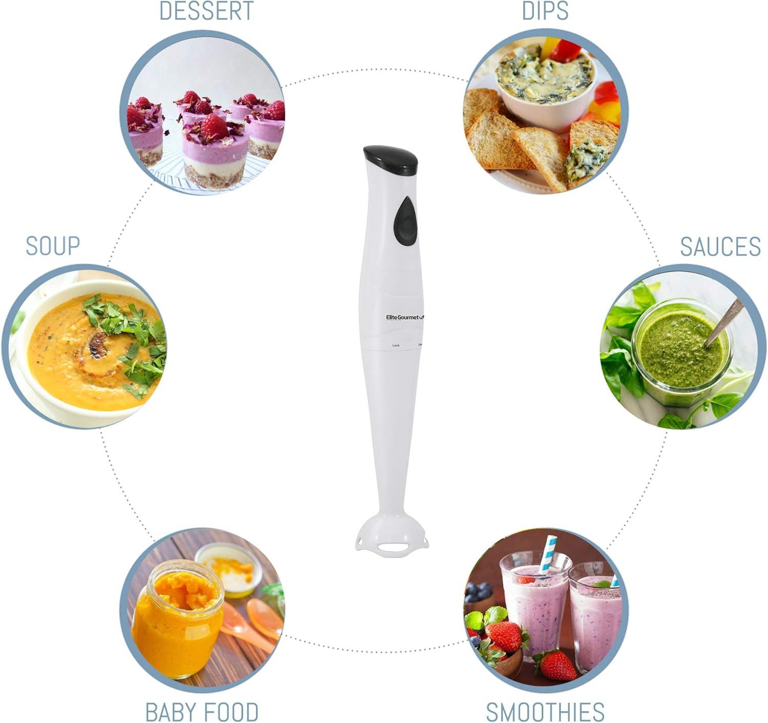 imageElite Gourmet EHM003M MaxiMatic Ultra Power Electric 5Speed Kitchen Hand Mixer with 2 Extra Wide Stainless Steel Smooth Creamy Whipped Mixtures Plus Convenient Beater Storage Mint BlueWhite