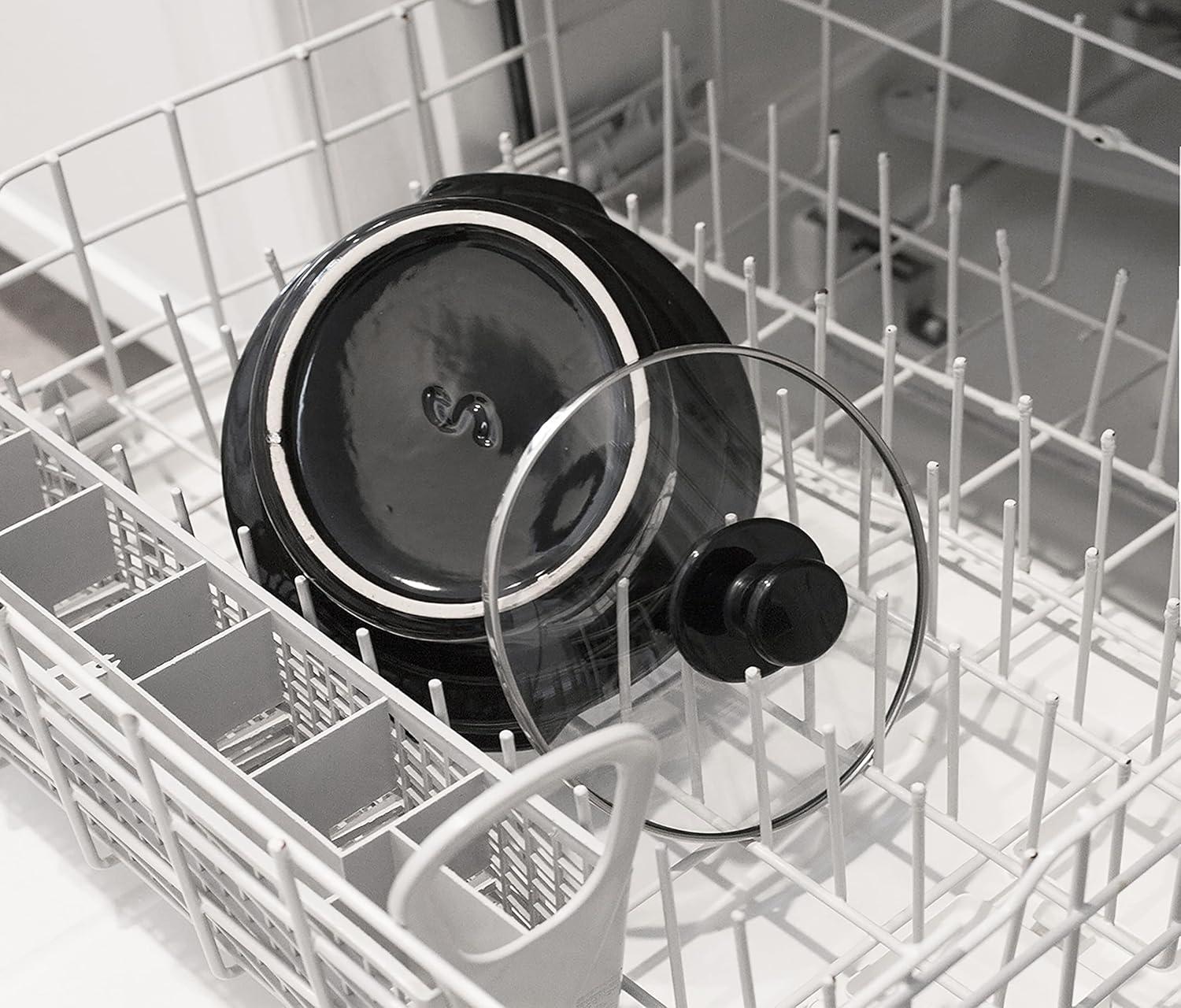 imageElite Gourmet MST350B Electric Slow Cooker Adjustable Temp Entrees Sauces Stews ampamp Dips Dishwasher Safe Glass Lid ampamp Crock 3 Quart BlackBlack