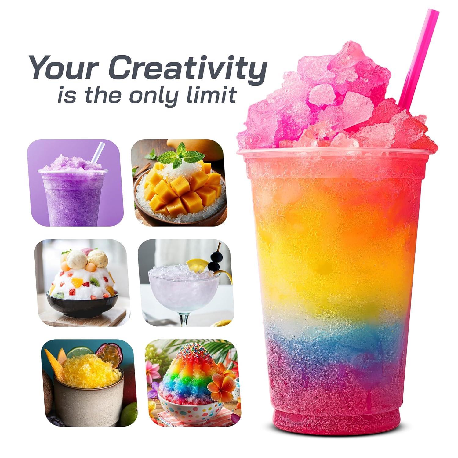 imageElite Gourmet Snow Cone ampamp Shaved Ice Maker ESI2215P Refreshing Slushies Margaritas Boba Drinks Snow Cone ampamp Holder and Ice Mold Use Cubed ampamp Bagged Ice Stainless Steel Shaving Blade PeriwinkleWhite