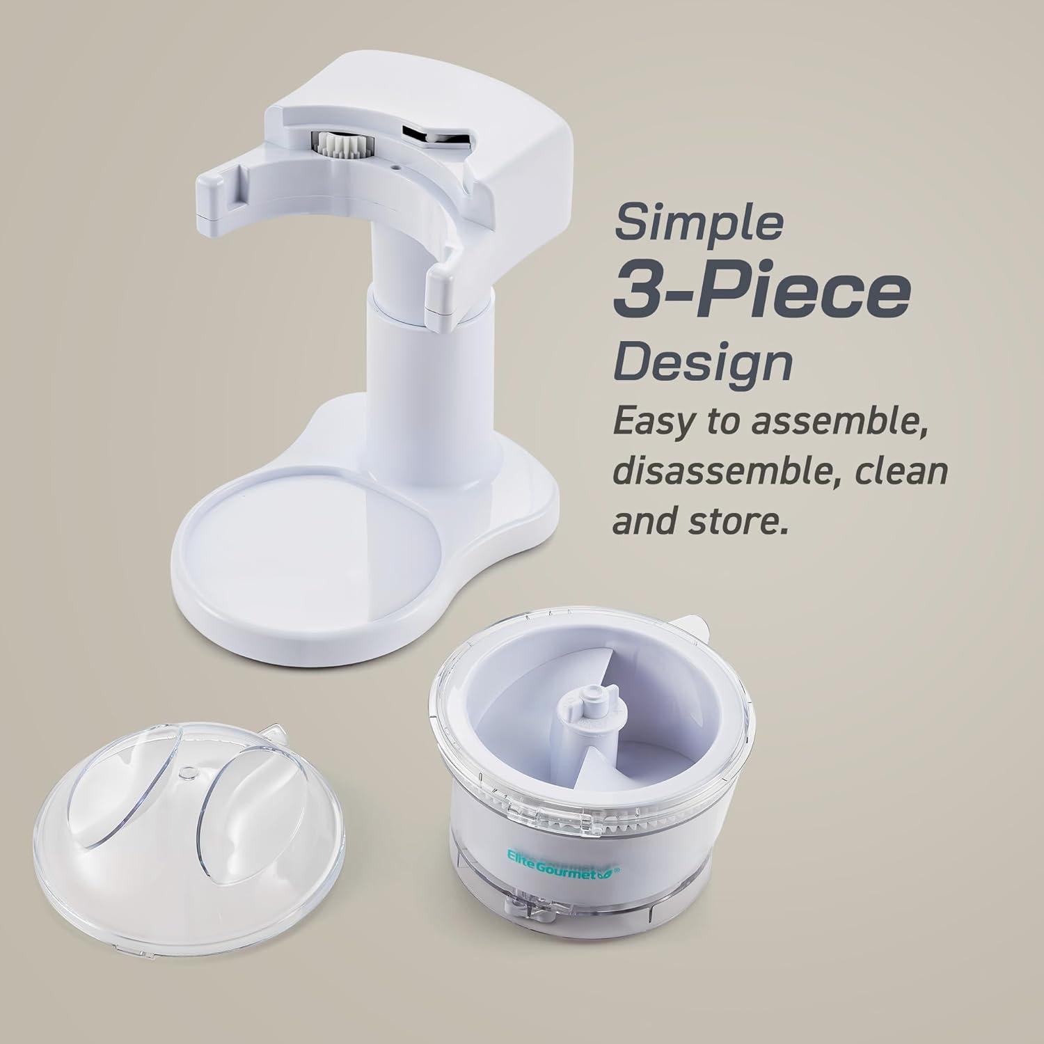 imageElite Gourmet Snow Cone ampamp Shaved Ice Maker ESI2215P Refreshing Slushies Margaritas Boba Drinks Snow Cone ampamp Holder and Ice Mold Use Cubed ampamp Bagged Ice Stainless Steel Shaving Blade PeriwinkleWhite