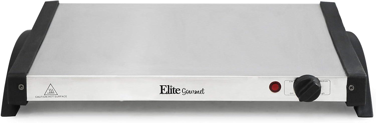 imageMaxiMatic Dual Buffet Server Food Warmer Adjustable Temp For Parties ampamp Holidays 25 Quart Stainless SteelStainless Steel