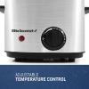 imageElite Gourmet EDF1607 800Watt Mesh Basket 16 Quart  65 Cup Oil Capacity Electric Immersion Deep Fryer with Temperature Knob and Lid with View Window stainless steel15 Quart  6 Cup