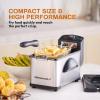 imageElite Gourmet EDF1607 800Watt Mesh Basket 16 Quart  65 Cup Oil Capacity Electric Immersion Deep Fryer with Temperature Knob and Lid with View Window stainless steel2 Quart  82 cup