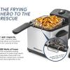 imageElite Gourmet EDF1607 800Watt Mesh Basket 16 Quart  65 Cup Oil Capacity Electric Immersion Deep Fryer with Temperature Knob and Lid with View Window stainless steel16 Quart  65 Cup