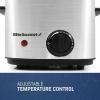 imageElite Gourmet EDF1607 800Watt Mesh Basket 16 Quart  65 Cup Oil Capacity Electric Immersion Deep Fryer with Temperature Knob and Lid with View Window stainless steelStainless Steel and Black