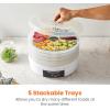 imageElite Gourmet EFD319 Food Dehydrator 5 BPAFree 114quot Trays Adjustable Temperature Controls Jerky Herbs Fruit Veggies Dried Snacks BlackWhite