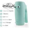imageElite Gourmet EHM003M MaxiMatic Ultra Power Electric 5Speed Kitchen Hand Mixer with 2 Extra Wide Stainless Steel Smooth Creamy Whipped Mixtures Plus Convenient Beater Storage Mint BlueMint