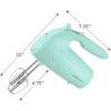 imageElite Gourmet EHM003M MaxiMatic Ultra Power Electric 5Speed Kitchen Hand Mixer with 2 Extra Wide Stainless Steel Smooth Creamy Whipped Mixtures Plus Convenient Beater Storage Mint BlueMint