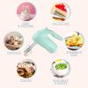 imageElite Gourmet EHM003M MaxiMatic Ultra Power Electric 5Speed Kitchen Hand Mixer with 2 Extra Wide Stainless Steel Smooth Creamy Whipped Mixtures Plus Convenient Beater Storage Mint BlueMint