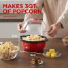imageElite Gourmet EPM330M Automatic Stirring 12cup Popcorn Maker Popper Hot Oil Popcorn Machine wMeasuring Cap ampamp Builtin Reversible Serving Bowl Great for Home Party Kids Safety ETL Approved MintRed