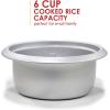 imageElite Gourmet ERC003 Electric Rice Cooker with Automatic Keep Warm Makes Soups Stews Grains Hot Cereals White 6 Cups Cooked 3 Cups Uncooked