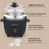 imageElite Gourmet ERC003 Electric Rice Cooker with Automatic Keep Warm Makes Soups Stews Grains Hot Cereals White 6 Cups Cooked 3 Cups UncookedBlack