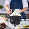 imageElite Gourmet ERC003 Electric Rice Cooker with Automatic Keep Warm Makes Soups Stews Grains Hot Cereals White 6 Cups Cooked 3 Cups UncookedBlack