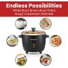 imageElite Gourmet ERC003 Electric Rice Cooker with Automatic Keep Warm Makes Soups Stews Grains Hot Cereals White 6 Cups Cooked 3 Cups UncookedBlack