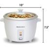 imageElite Gourmet ERC003 Electric Rice Cooker with Automatic Keep Warm Makes Soups Stews Grains Hot Cereals White 6 Cups Cooked 3 Cups UncookedWhite