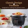 imageElite Gourmet ERC006SS 6Cup Electric Rice Cooker with Stainless Steel Inner Pot Makes Soups Stews Porridges Grains and Cereals 6 cup 3 cups uncooked BlackBlack