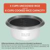 imageElite Gourmet ERC006SS 6Cup Electric Rice Cooker with Stainless Steel Inner Pot Makes Soups Stews Porridges Grains and Cereals 6 cup 3 cups uncooked BlackWhite