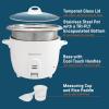 imageElite Gourmet ERC2010 Electric Rice Cooker with Stainless Steel Inner Pot Makes Soups Stews Grains Cereals Keep Warm Feature 10 Cups Cooked White