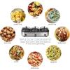 imageElite Gourmet EWMST325R MaxiMatic Triple Slow Cooker Buffet Server Adjustable Temp DishwasherSafe Oval Ceramic Pots Lid Rests 3 x 25 Qt Capacity RedStainless Steel