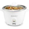 imageElite Gourmet Elite Cuisine ERC006 Electric Rice Cooker with Automatic Keep Warm Makes Soups Stews Grains Hot Cereals White 6 Cups Cooked 3 Cups UncookedWhite