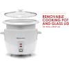 imageElite Gourmet Elite Cuisine ERC006 Electric Rice Cooker with Automatic Keep Warm Makes Soups Stews Grains Hot Cereals White 6 Cups Cooked 3 Cups UncookedWhite