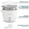 imageElite Gourmet Elite Cuisine ERC006 Electric Rice Cooker with Automatic Keep Warm Makes Soups Stews Grains Hot Cereals White 6 Cups Cooked 3 Cups UncookedWhite