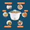 imageElite Gourmet Elite Cuisine ERC006 Electric Rice Cooker with Automatic Keep Warm Makes Soups Stews Grains Hot Cereals White 6 Cups Cooked 3 Cups UncookedWhite
