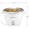 imageElite Gourmet Elite Cuisine ERC006 Electric Rice Cooker with Automatic Keep Warm Makes Soups Stews Grains Hot Cereals White 6 Cups Cooked 3 Cups UncookedWhite