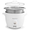 imageElite Gourmet Elite Cuisine ERC006 Electric Rice Cooker with Automatic Keep Warm Makes Soups Stews Grains Hot Cereals White 6 Cups Cooked 3 Cups UncookedWhite