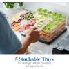 imageElite Gourmet Food Dehydrator Stainless Steel Trays Food Dehydrator Adjustable Temperature Controls Jerky Herbs Fruit Veggies Snacks5 Plastic Trays