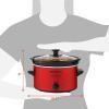 imageElite Gourmet MST350B Electric Slow Cooker Adjustable Temp Entrees Sauces Stews ampamp Dips Dishwasher Safe Glass Lid ampamp Crock 3 Quart BlackMetallic Red